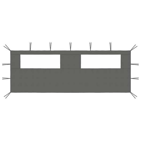 Vidaxl prieelzijwand met ramen 6x2 m antracietkleurig