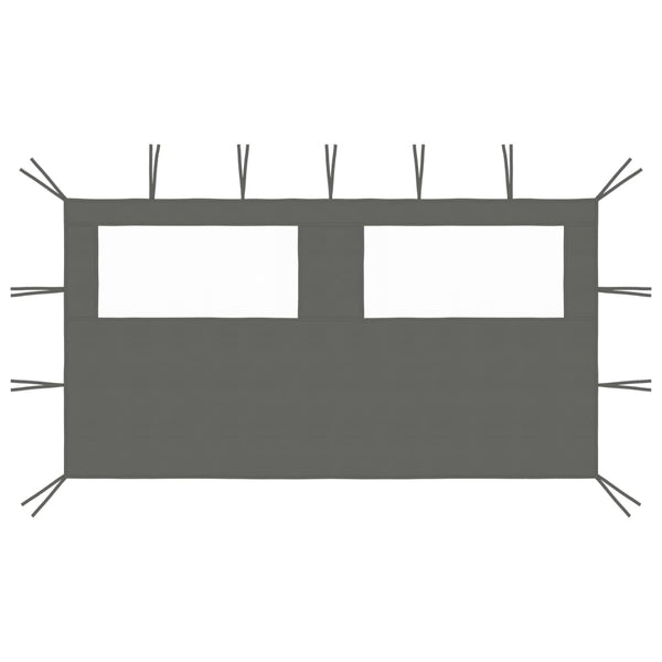 Vidaxl prieelzijwand met ramen 4x2 m antracietkleurig