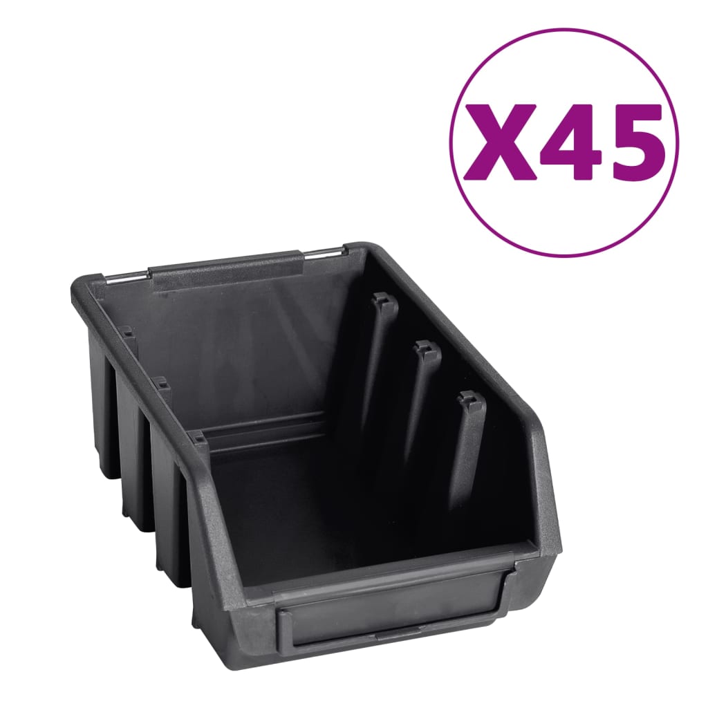 Vidaxl 96-delige opbergbakkenset met wandpanelen rood en zwart