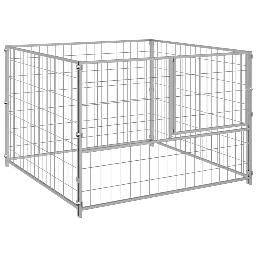 Vidaxl hondenkennel 100x100x70 cm staal zilverkleurig