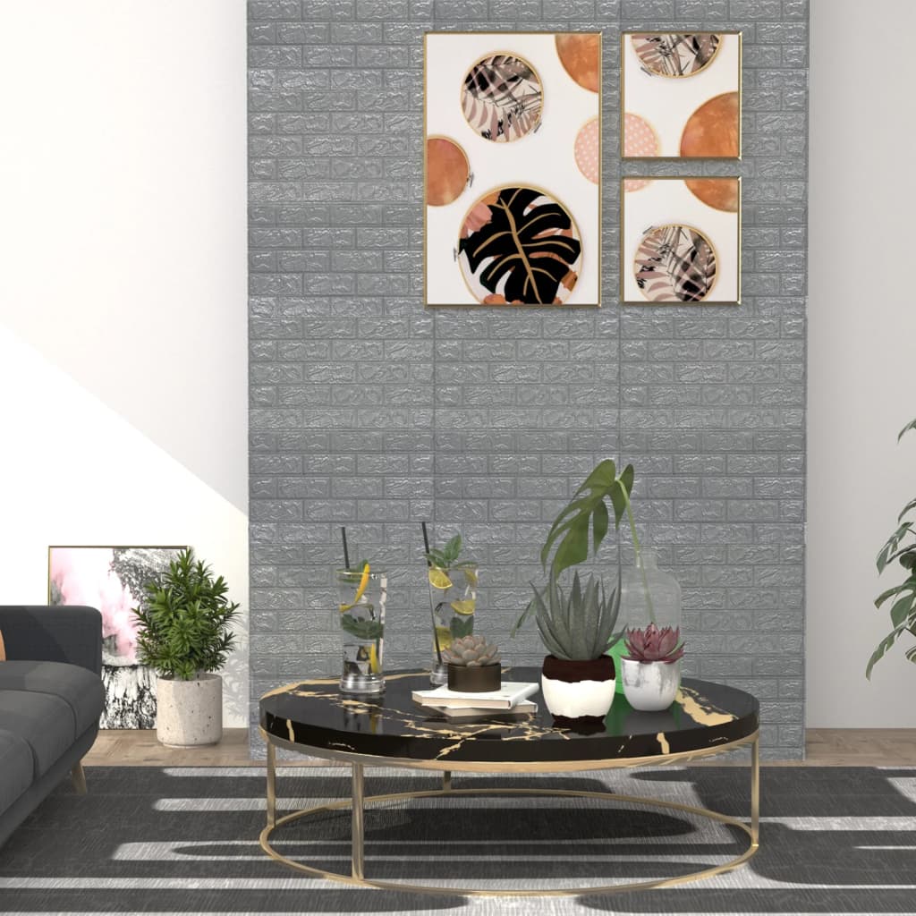 Vidaxl 3d-behang zelfklevend 20 st onderkant antracietkleurig