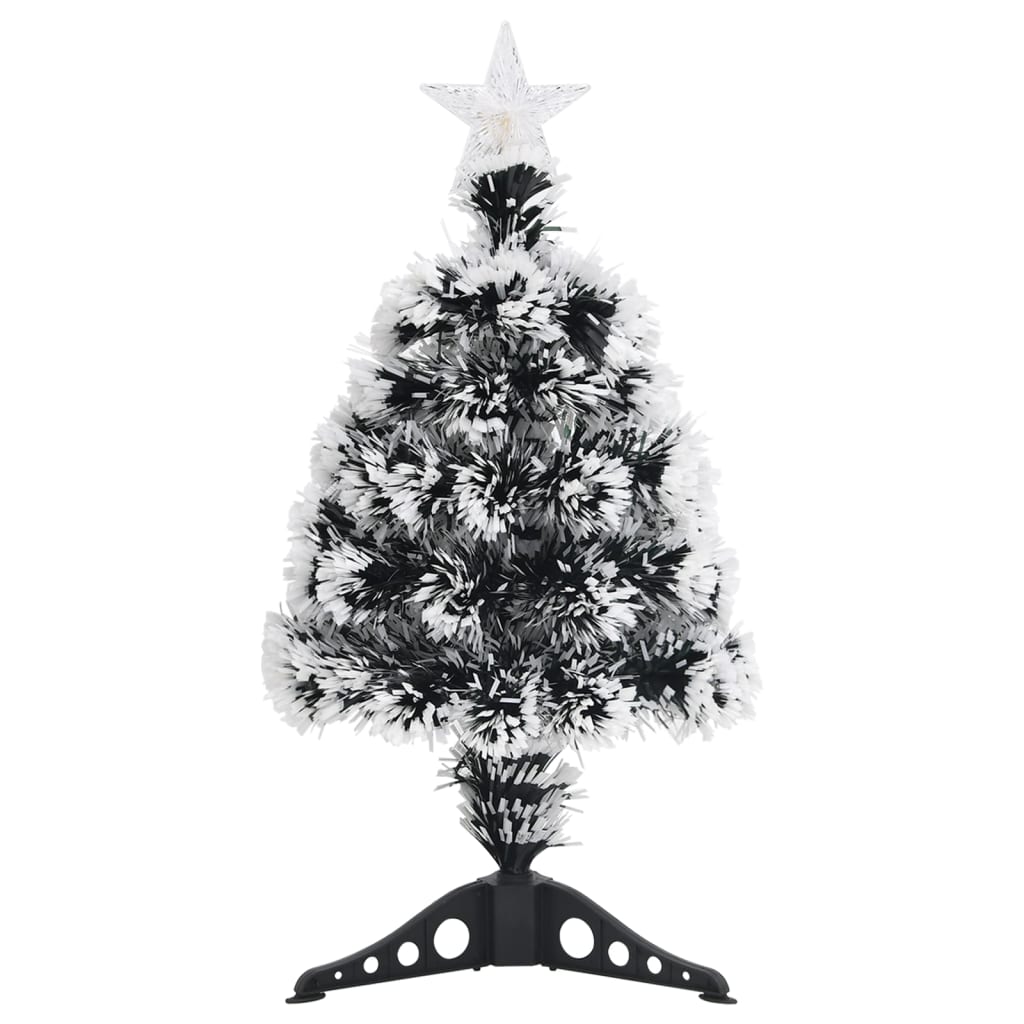 Vidaxl kerstboom met led 64 cm glasvezel groen en wit