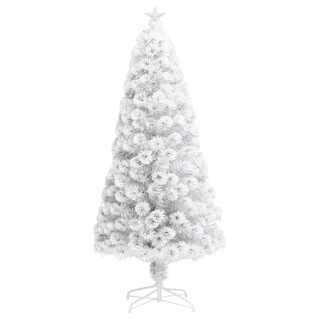 Vidaxl kunstkerstboom met verlichting 150 cm glasvezel wit