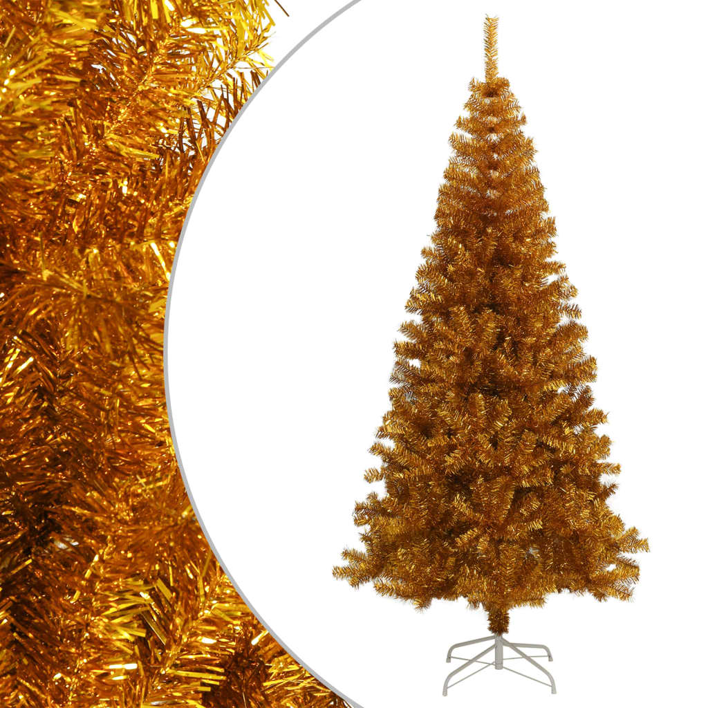 VidaXL Kunstkerstboom met standaard 240 cm PET goudkleurig