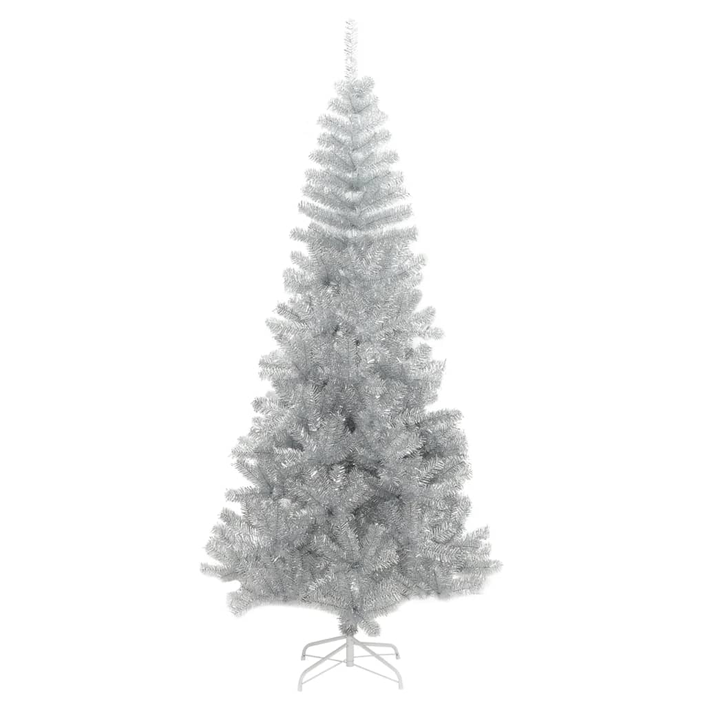 VidaXL Kunstkerstboom met standaard 240 cm PET zilverkleurig