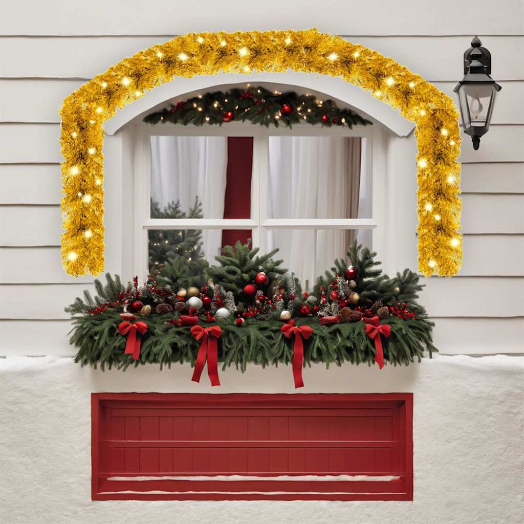 Vidaxl kerstslinger met led-lampjes 10 m goudkleurig