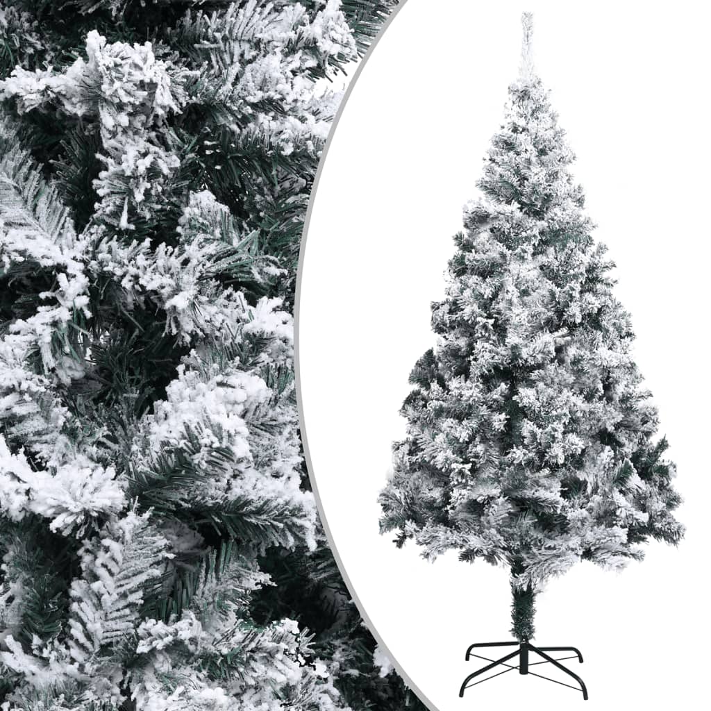 VidaXL Kunstkerstboom met sneeuwvlokken 300 cm PVC groen