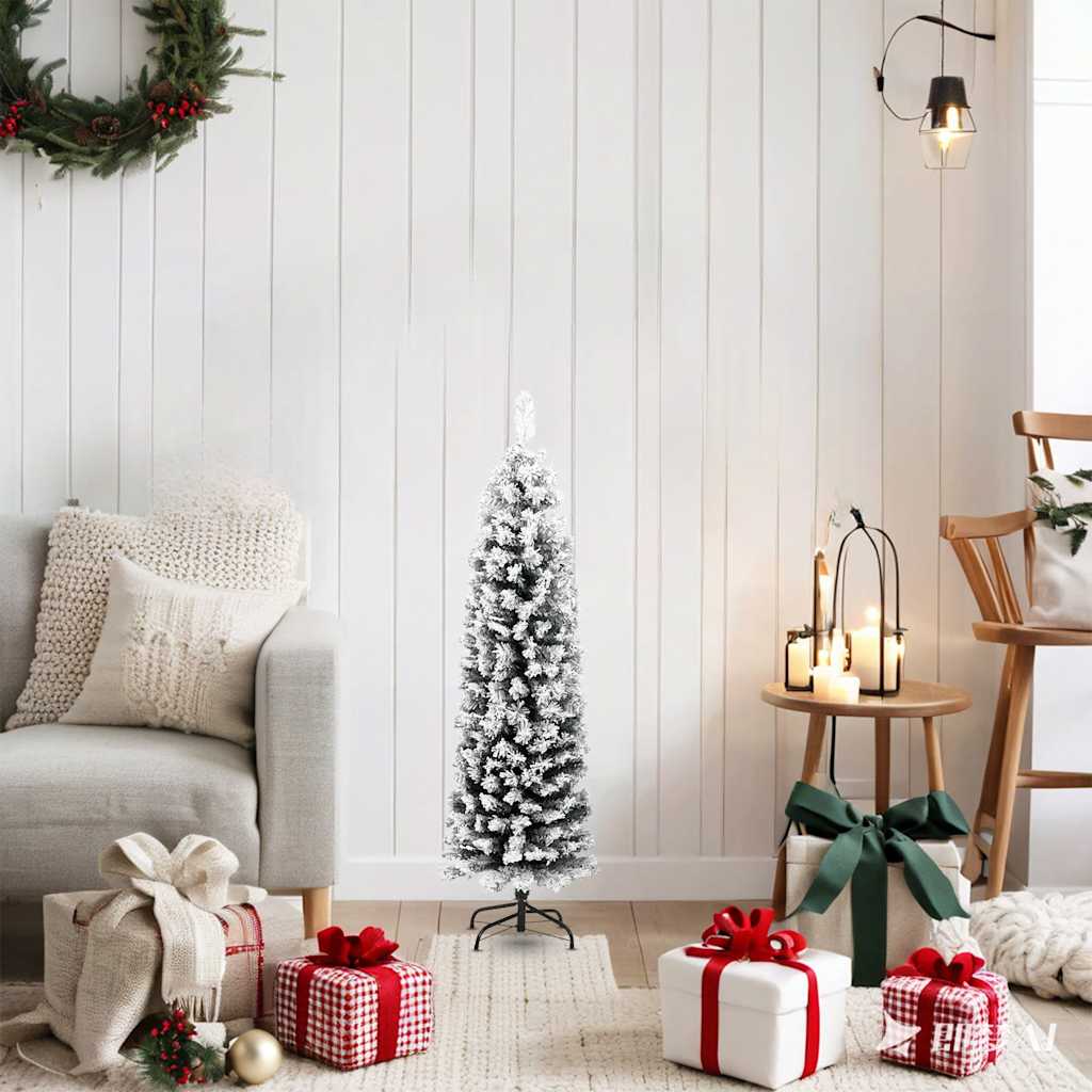 VidaXL Kunstkerstboom met sneeuw klein 120 cm PVC groen