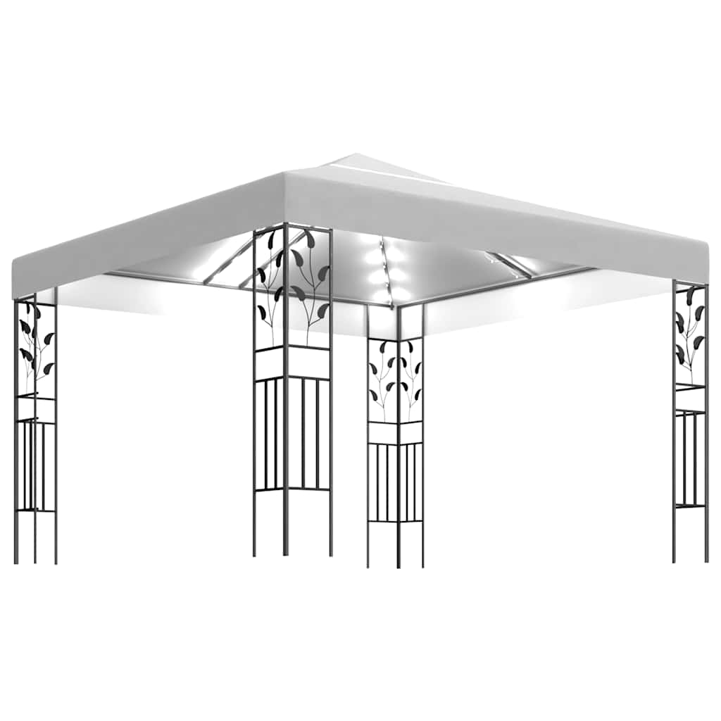 VidaXL Prieel met LED-lichtslinger 3x3m wit