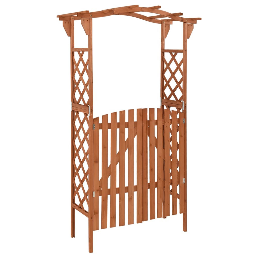 Vidaxl pergola met poort 116x40x204 cm massief vuurhout