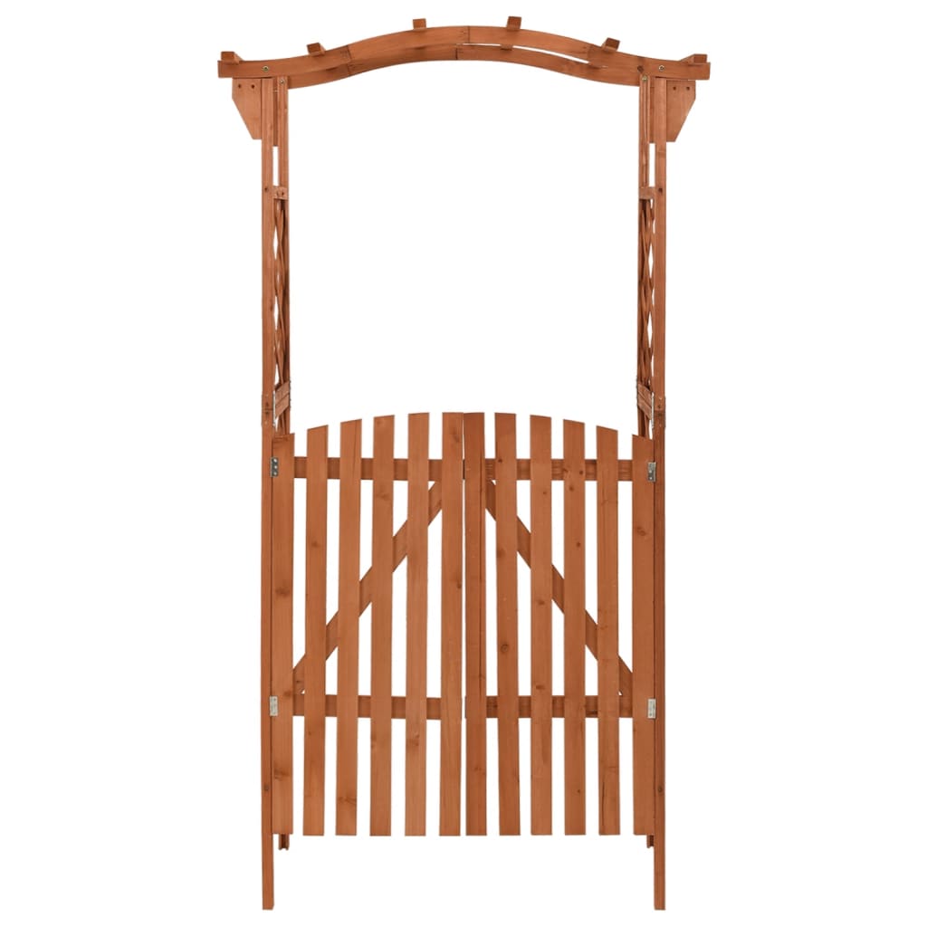 Vidaxl pergola met poort 116x40x204 cm massief vuurhout