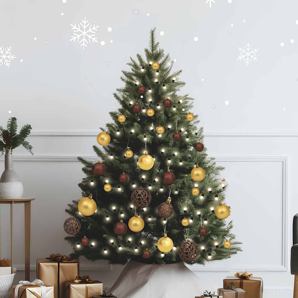 Vidaxl 60-delige kerstballenset met piek en 150 led's goud en brons