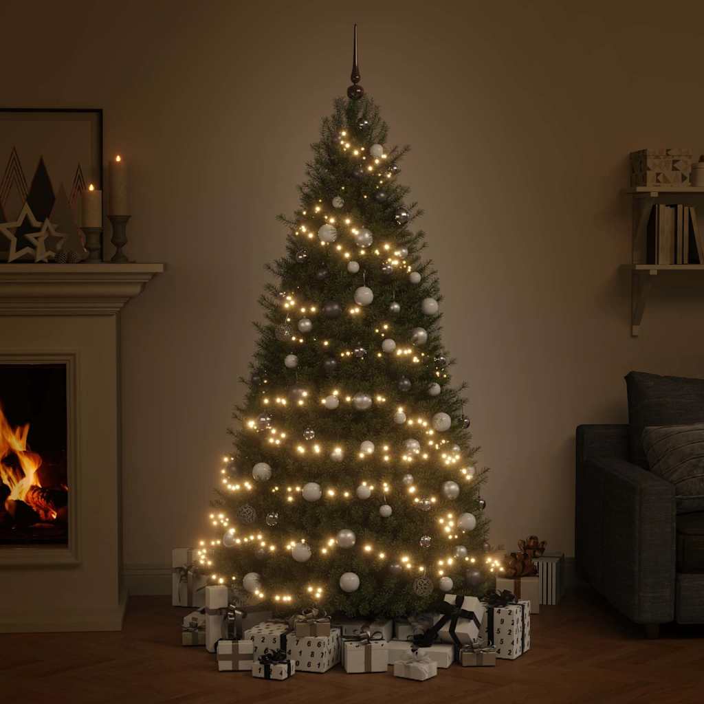 Vidaxl 120-delige kerstballenset met piek en 300 led's wit en grijs