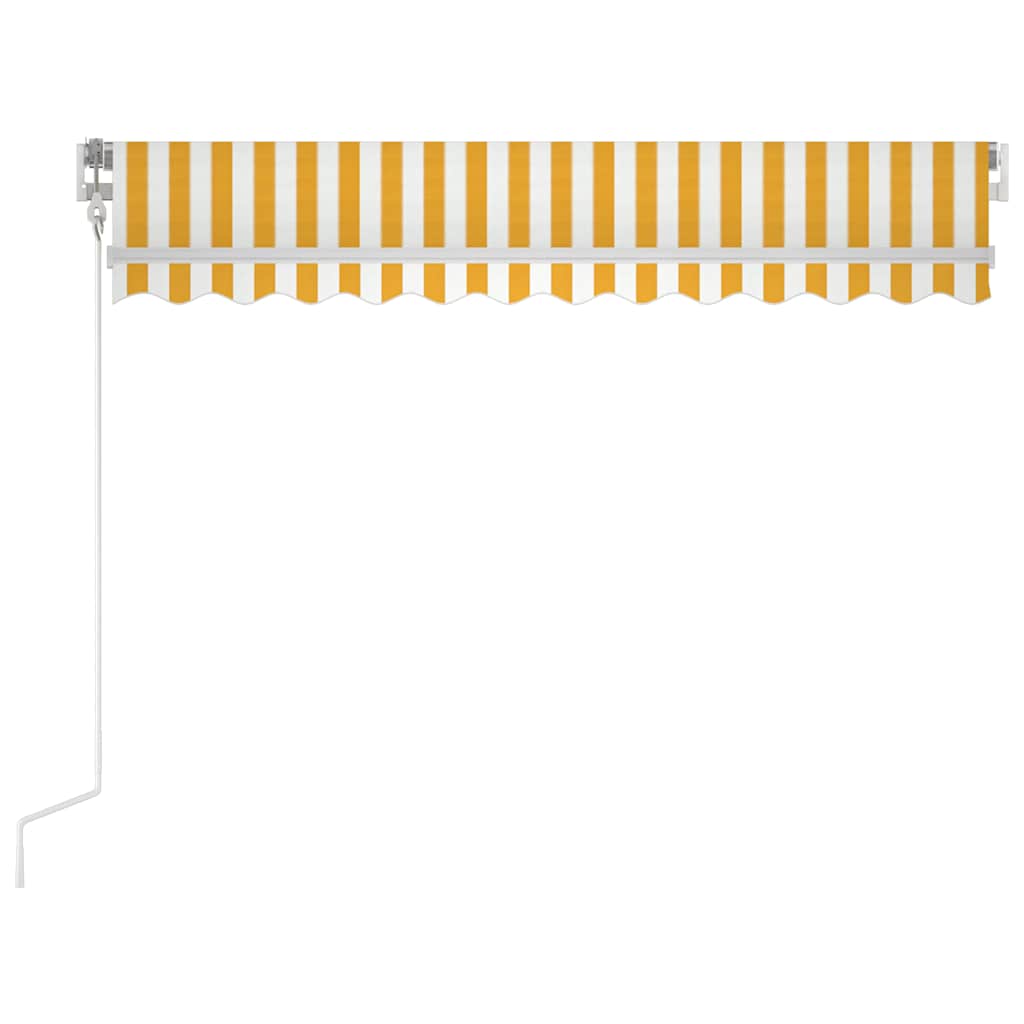Vidaxl luifel handmatig uittrekbaar 350x250 cm geel en wit