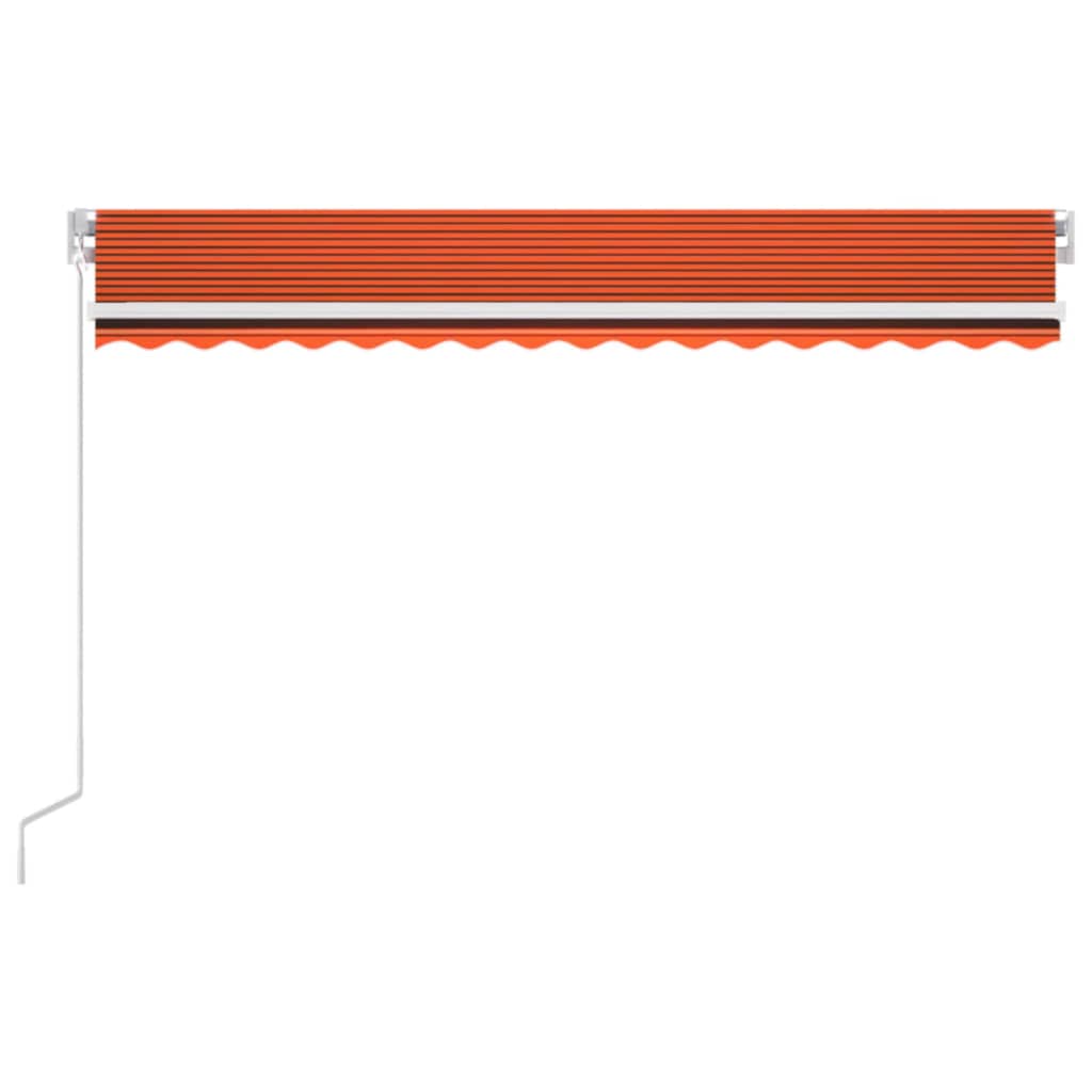 Vidaxl luifel handmatig uittrekbaar met led 400x300 cm oranje en bruin