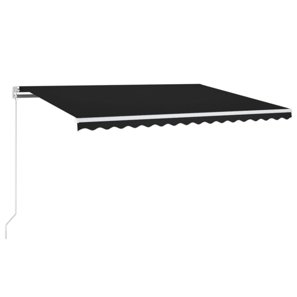 VidaXL Luifel handmatig uittrekbaar met LED 450x300 cm antracietkleur