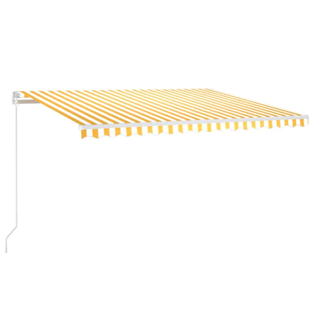 VidaXL Luifel automatisch uittrekbaar 450x300 cm geel en wit