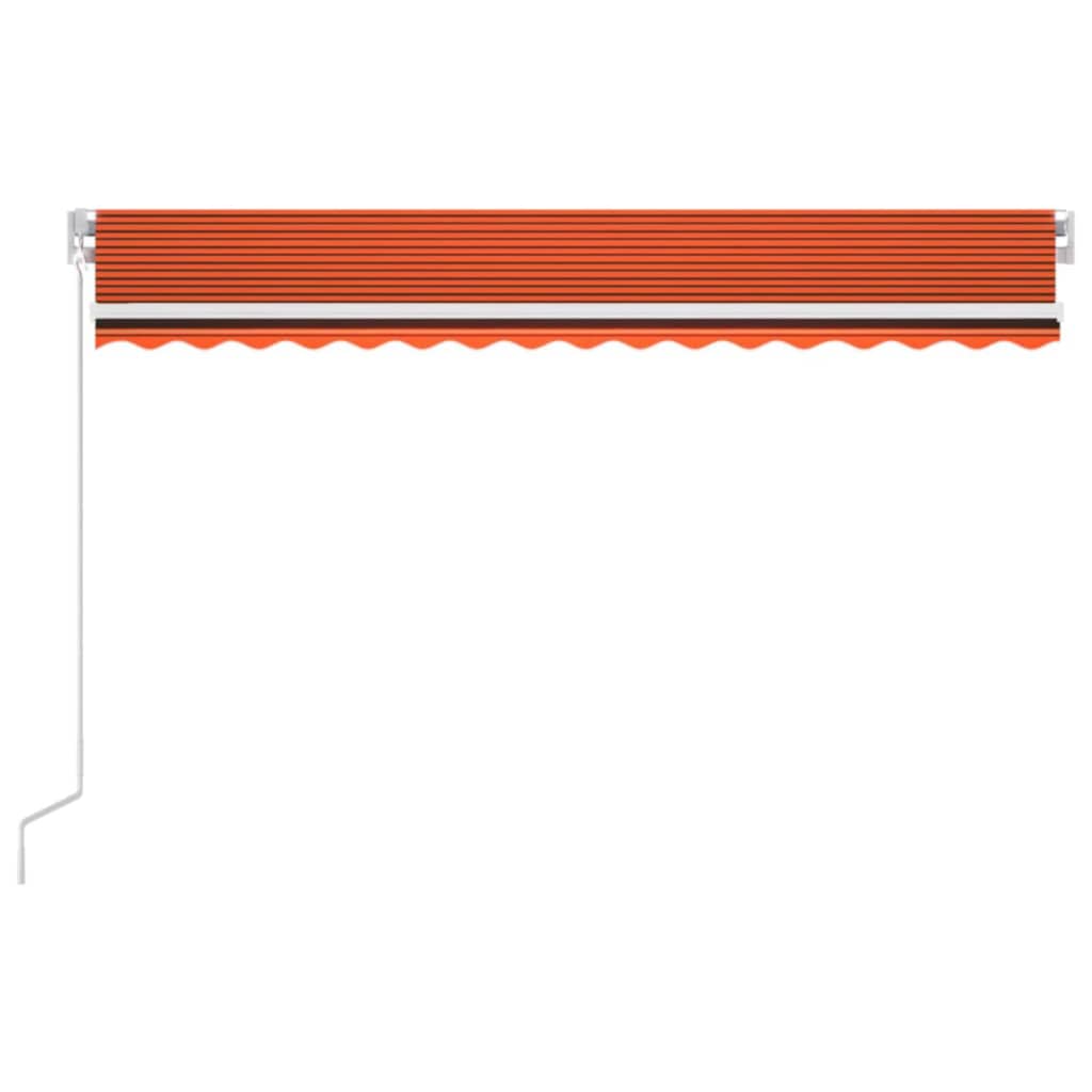 VidaXL Luifel automatisch met LED windsensor 450x300 cm oranje bruin