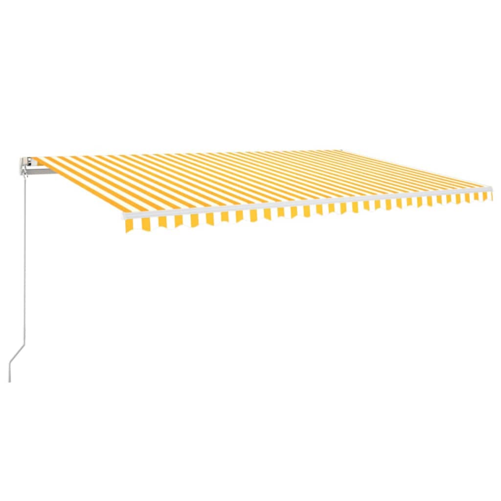 VidaXL Luifel handmatig uittrekbaar 500x300 cm geel en wit