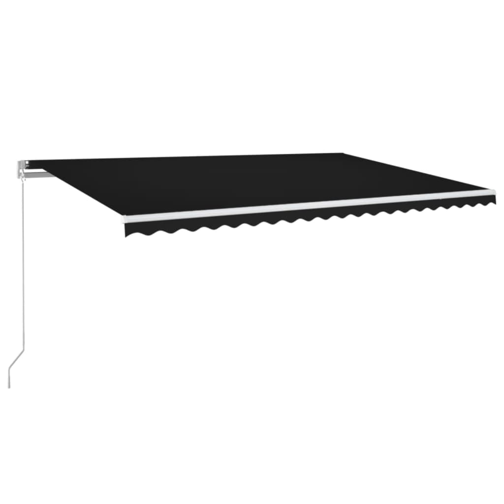 VidaXL Luifel handmatig uittrekbaar met LED 500x300 cm antracietkleur