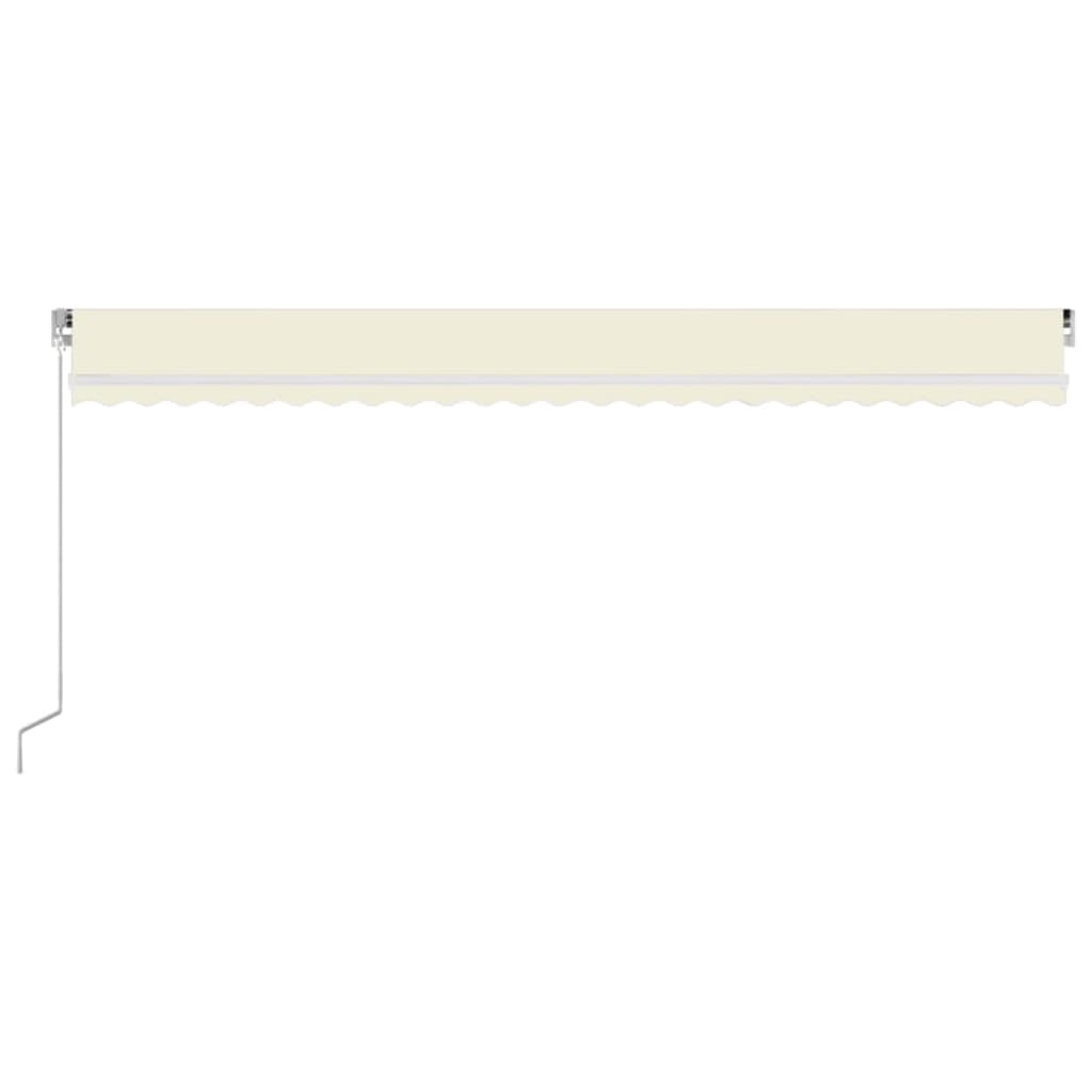 VidaXL Luifel handmatig uittrekbaar met LED 600x300 cm crèmekleurig