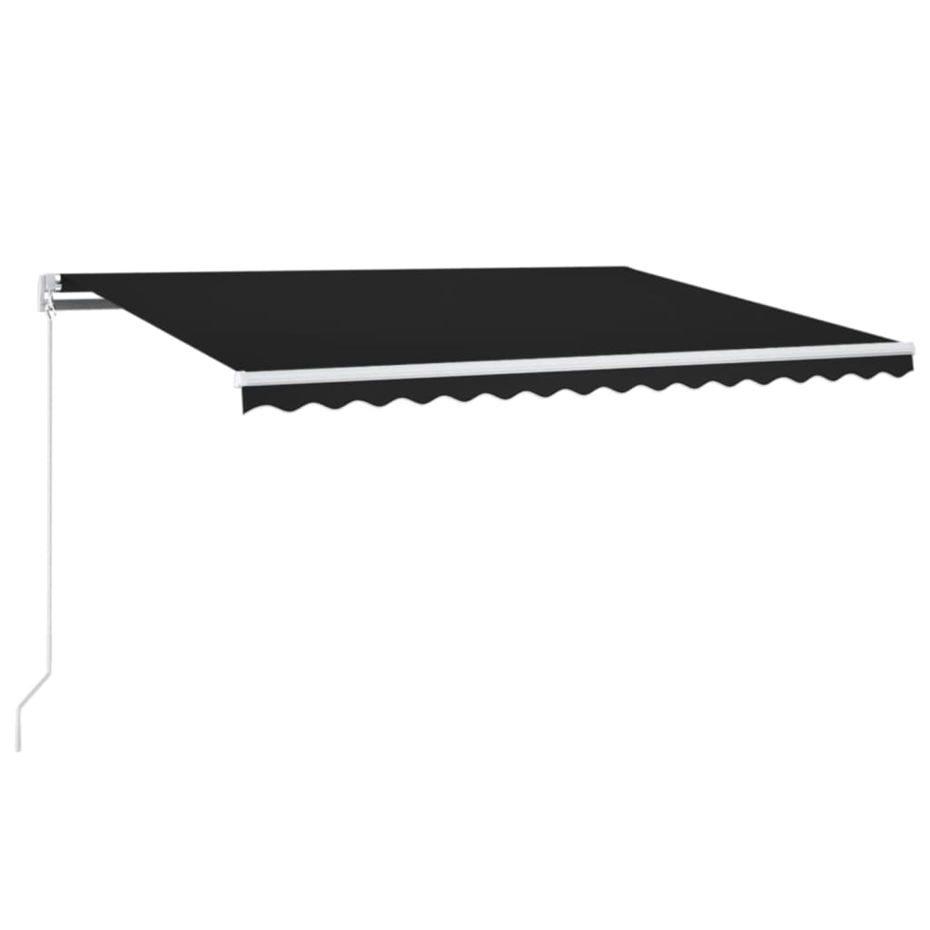 VidaXL Luifel handmatig uittrekbaar met LED 400x350 cm antracietkleur