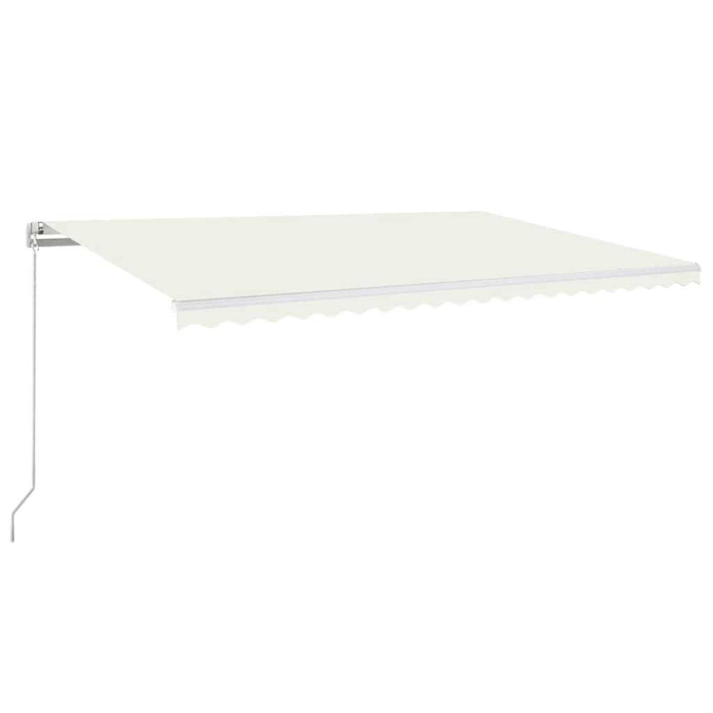 VidaXL Luifel handmatig uittrekbaar 500x350 cm crèmekleurig