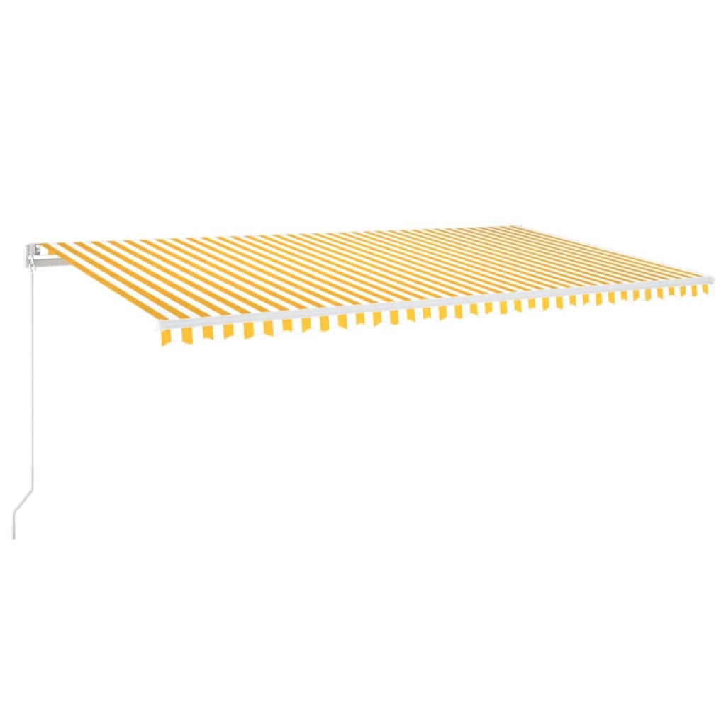 VidaXL Luifel handmatig uittrekbaar met LED 600x350 cm geel en wit
