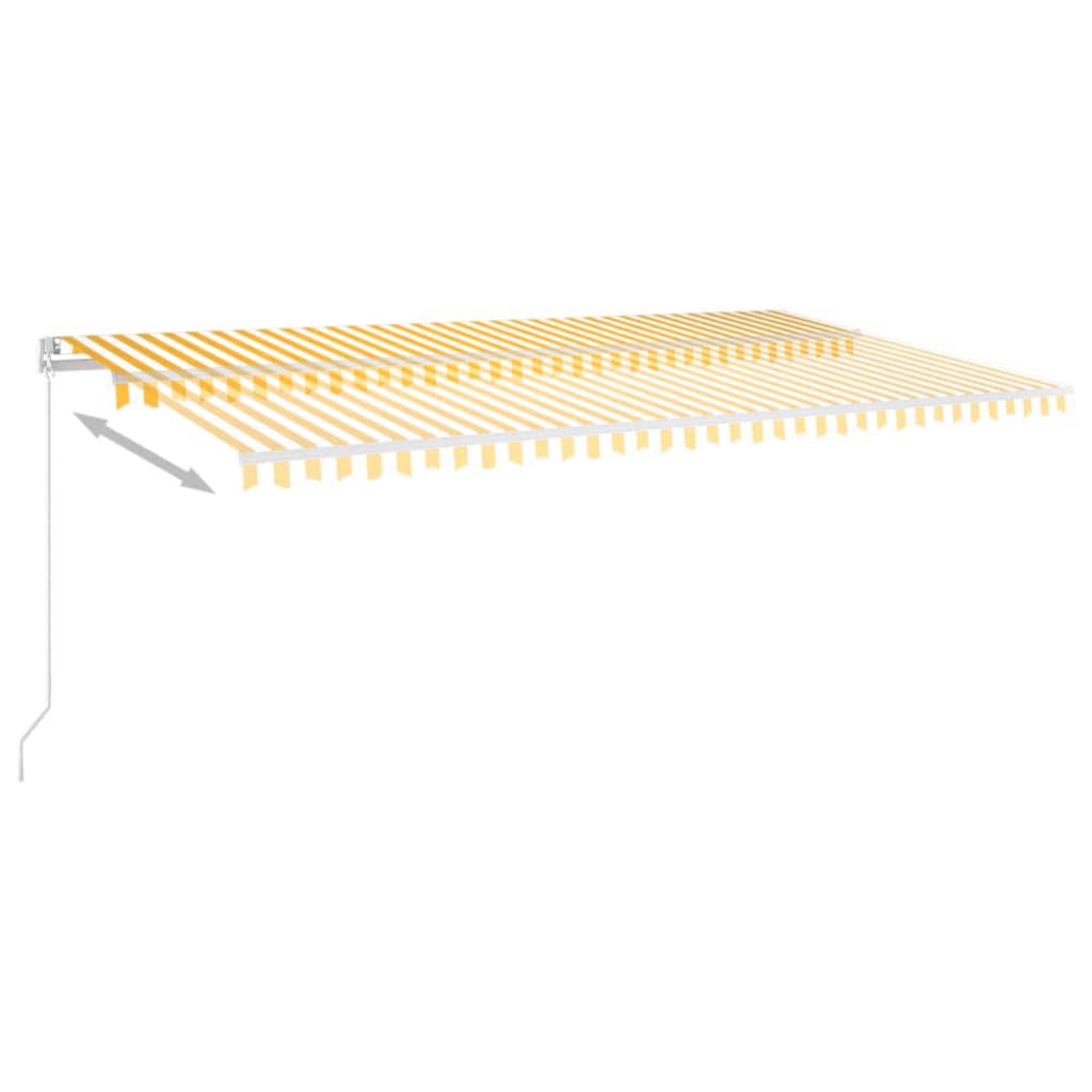VidaXL Luifel handmatig uittrekbaar met LED 600x350 cm geel en wit