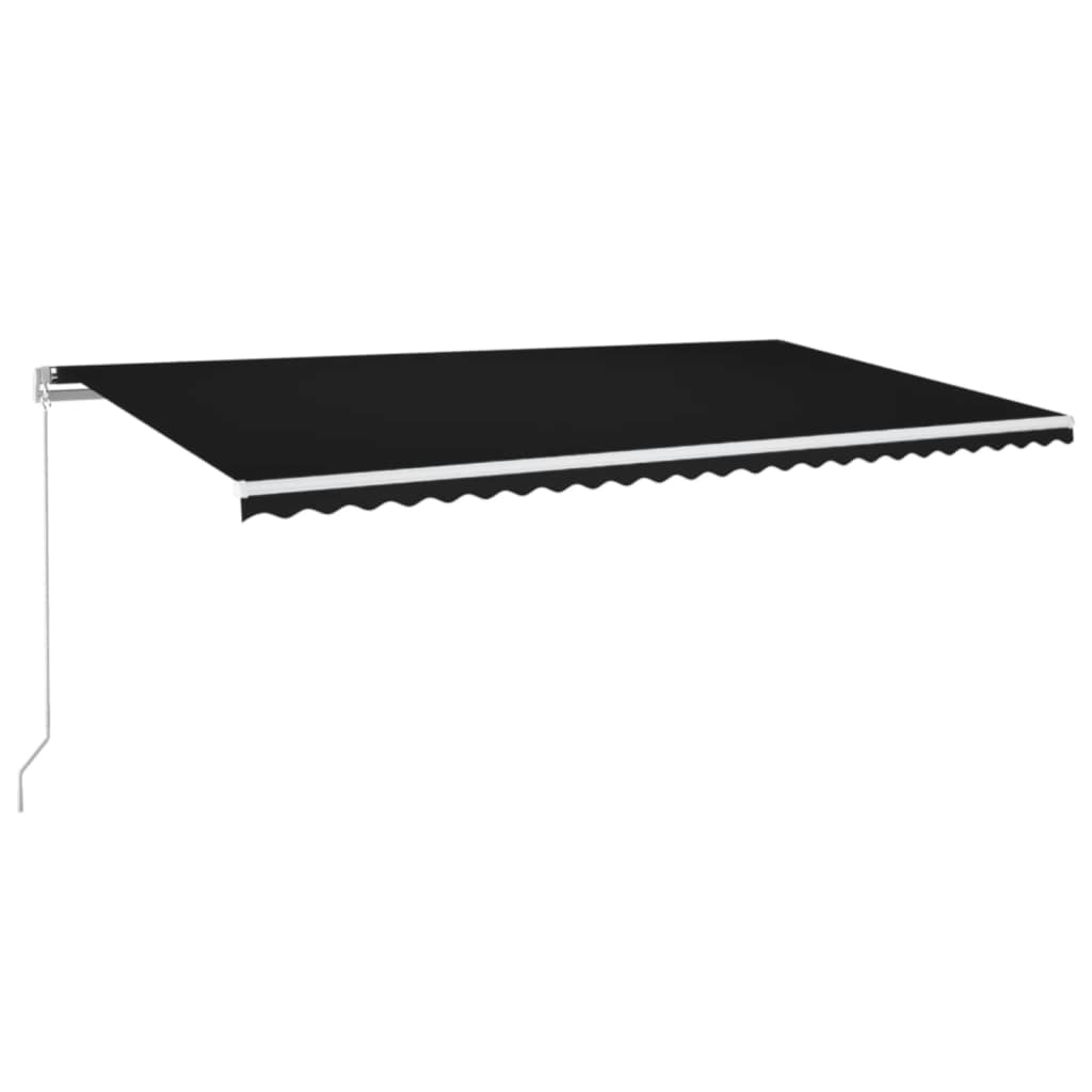 VidaXL Luifel handmatig uittrekbaar met LED 600x350 cm antracietkleur