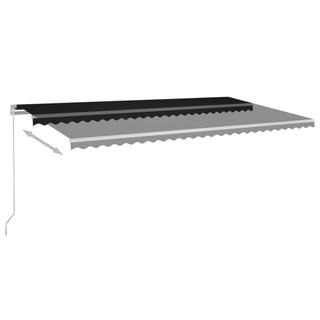 VidaXL Luifel handmatig uittrekbaar met LED 600x350 cm antracietkleur
