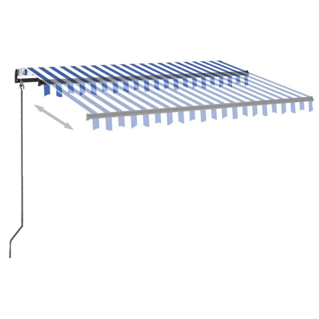 VidaXL Luifel automatisch met LED en windsensor 300x250 cm blauw wit
