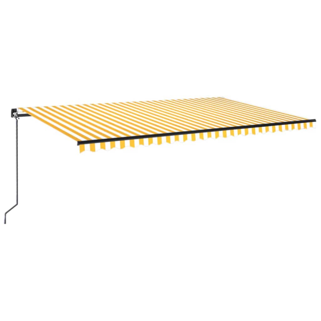 VidaXL Luifel handmatig uittrekbaar met LED 500x300 cm geel en wit