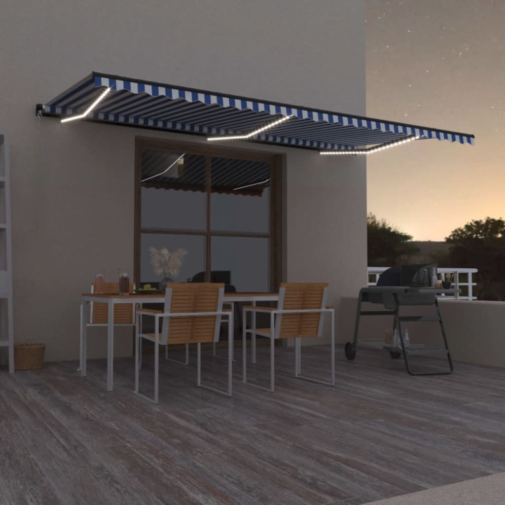 VidaXL Luifel handmatig uittrekbaar met LED 600x300 cm