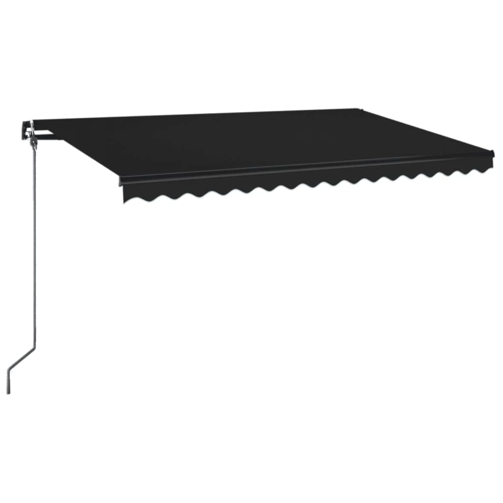VidaXL Luifel handmatig uittrekbaar 400x350 cm antracietkleurig