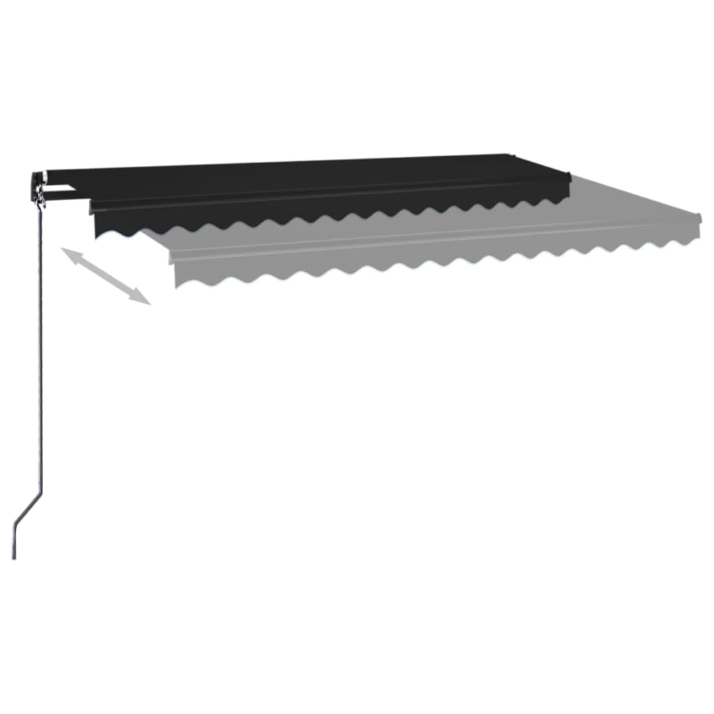 VidaXL Luifel handmatig uittrekbaar met LED 400x350 cm antracietkleur