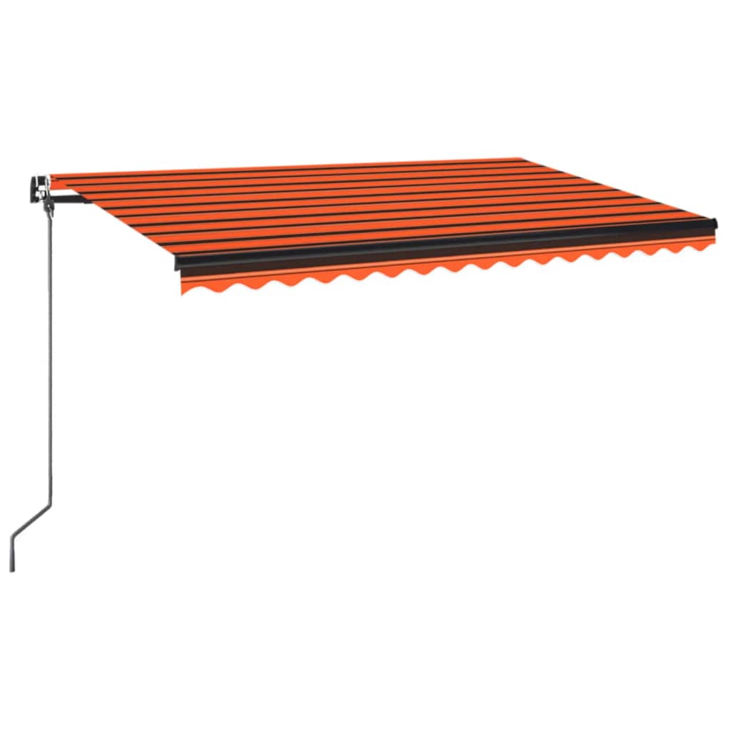 VidaXL Luifel handmatig uittrekbaar 450x350 cm oranje en bruin