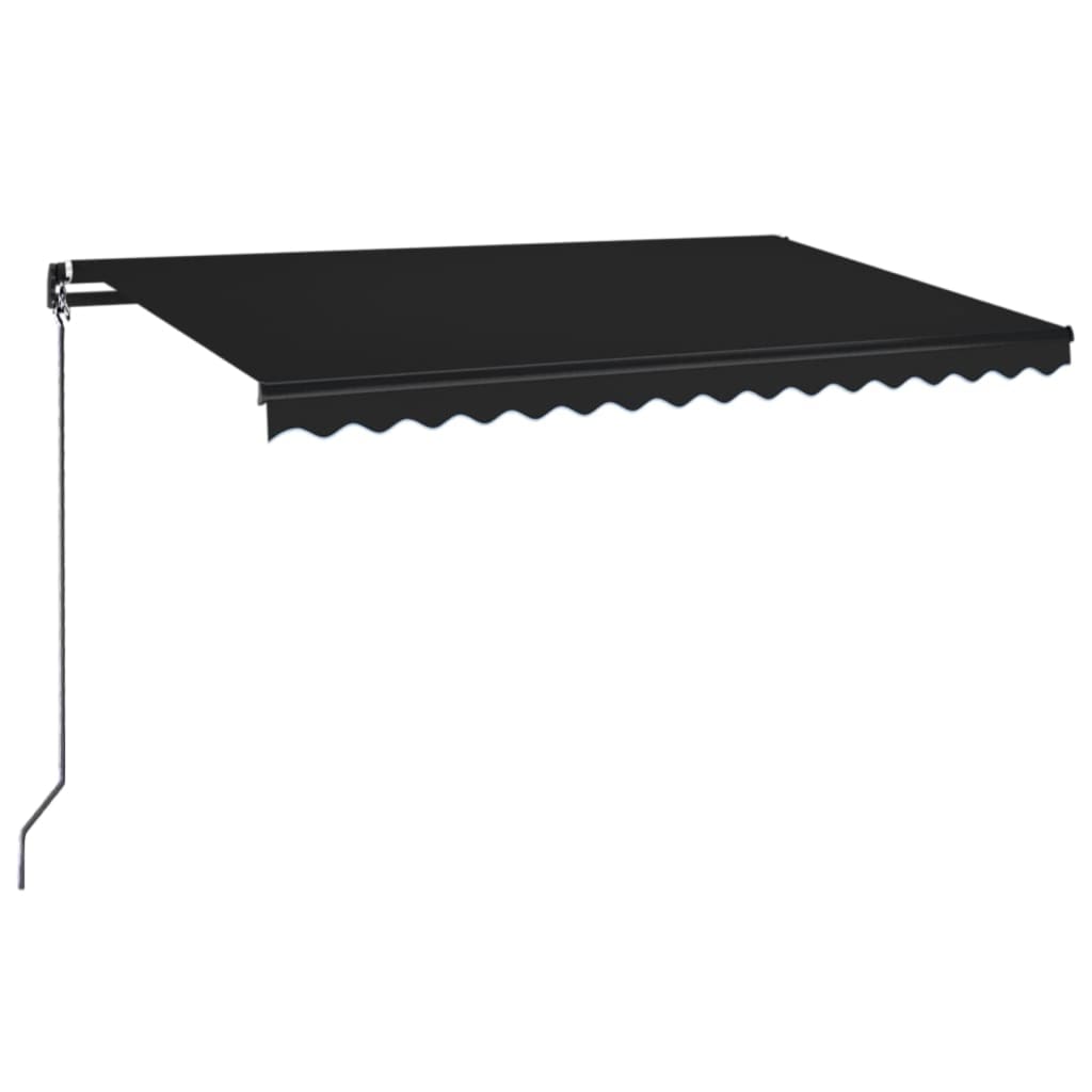 VidaXL Luifel handmatig uittrekbaar met LED 450x350 cm antracietkleur