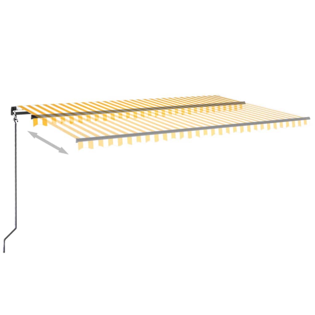 VidaXL Luifel handmatig uittrekbaar 500x350 cm geel en wit
