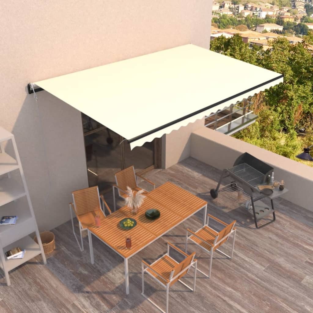 VidaXL Luifel automatisch uittrekbaar 500x350 cm crèmekleurig