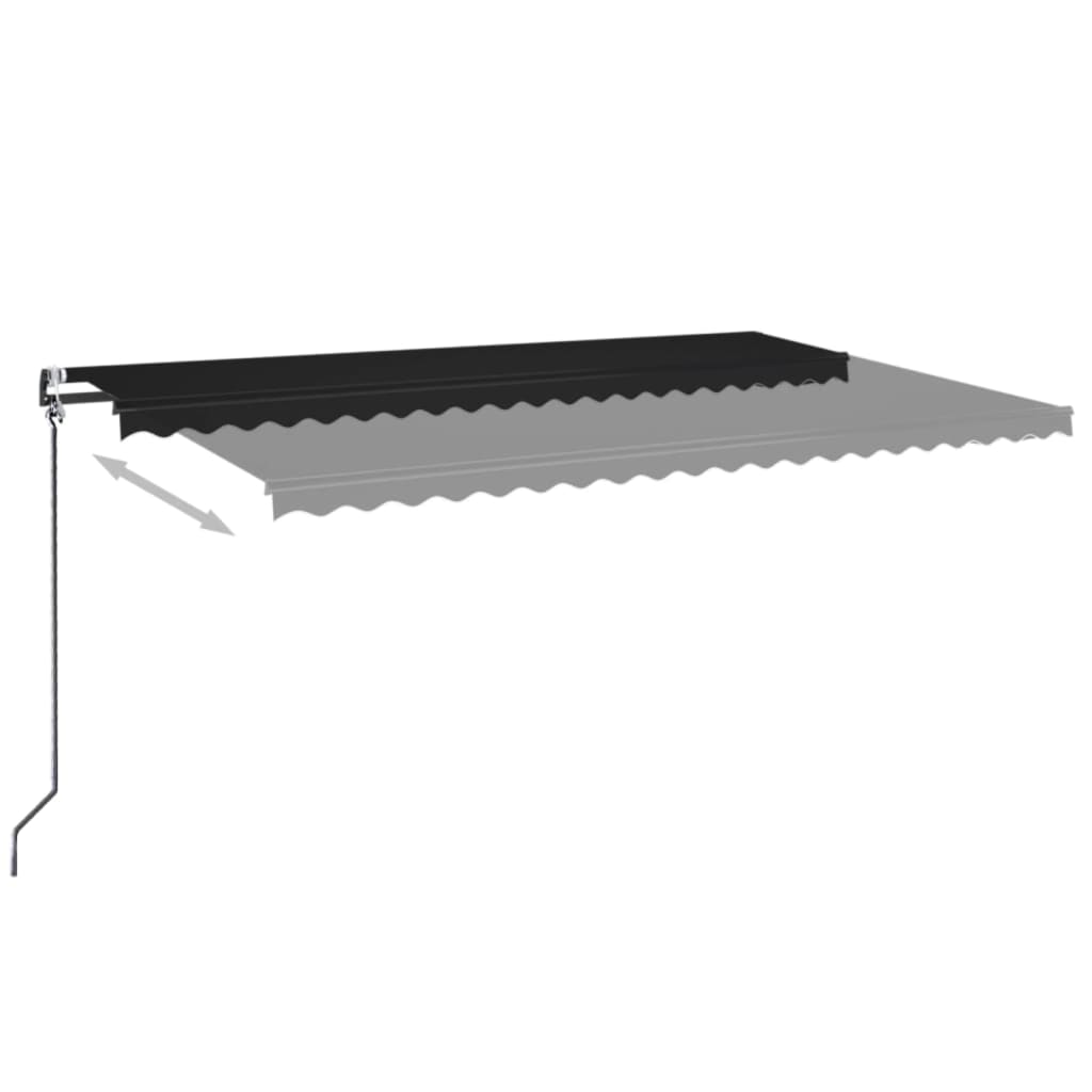 VidaXL Luifel automatisch uittrekbaar 500x350 cm antracietkleurig