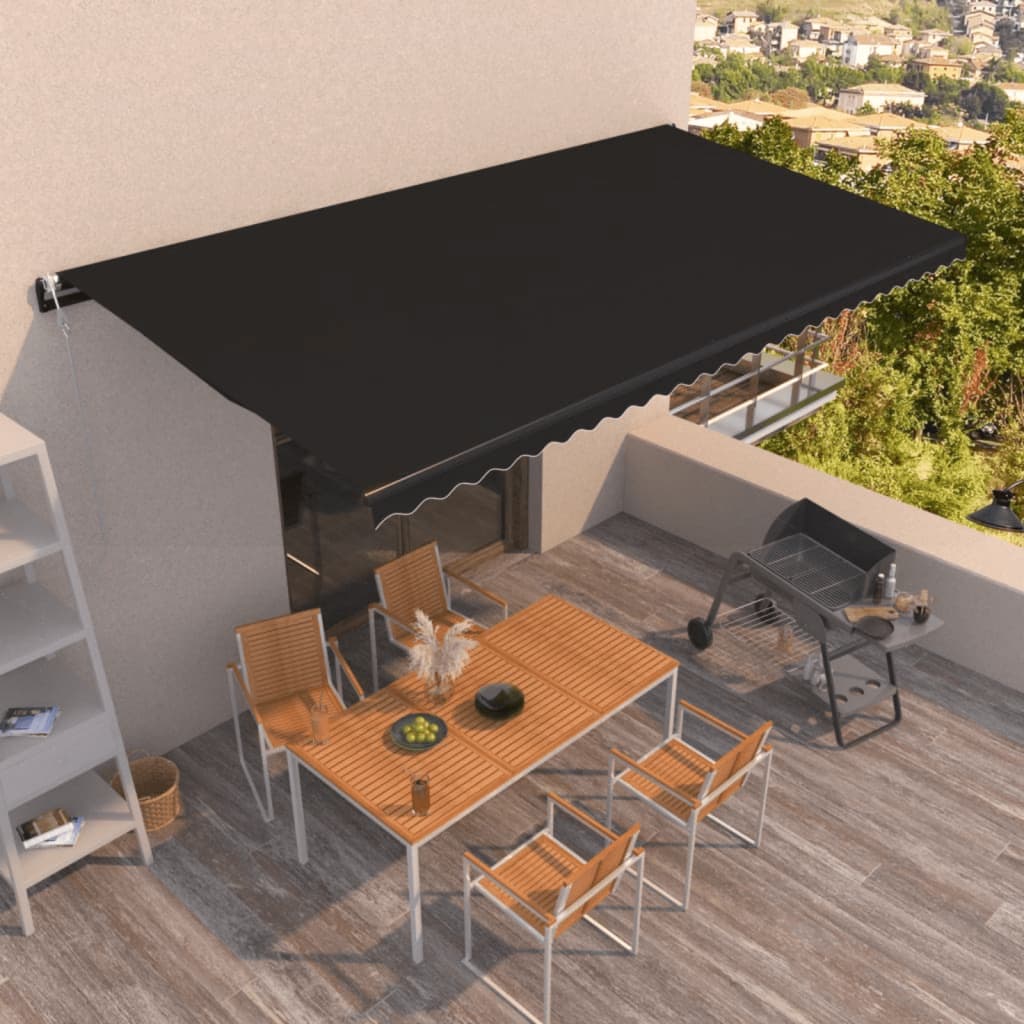 VidaXL Luifel automatisch uittrekbaar 600x350 cm antracietkleurig