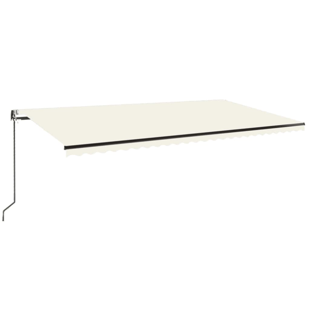 VidaXL Luifel automatisch met LED en windsensor 600x350 cm crèmekleur