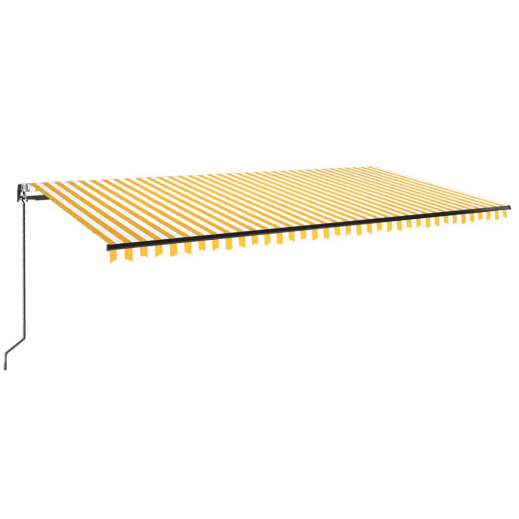 VidaXL Luifel automatisch met LED en windsensor 600x350 cm geel en wit