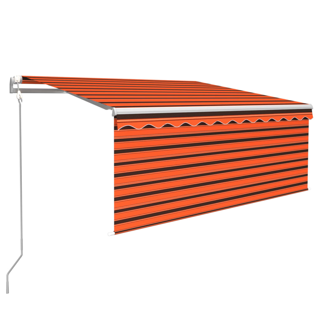 Vidaxl luifel met rolgordijn, led en windsensor 3x2,5 m oranje bruin