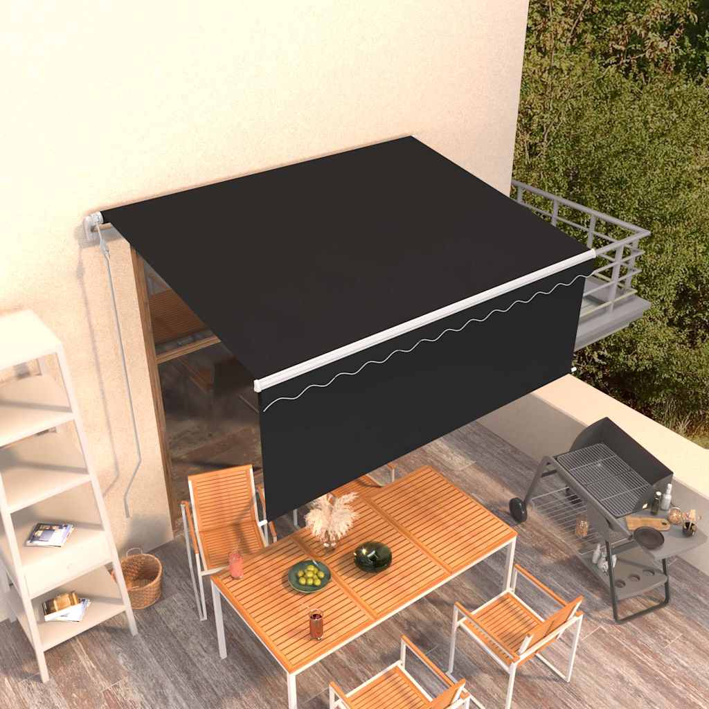 VidaXL Luifel automatisch uittrekbaar rolgordijn 3,5x2,5m antraciet