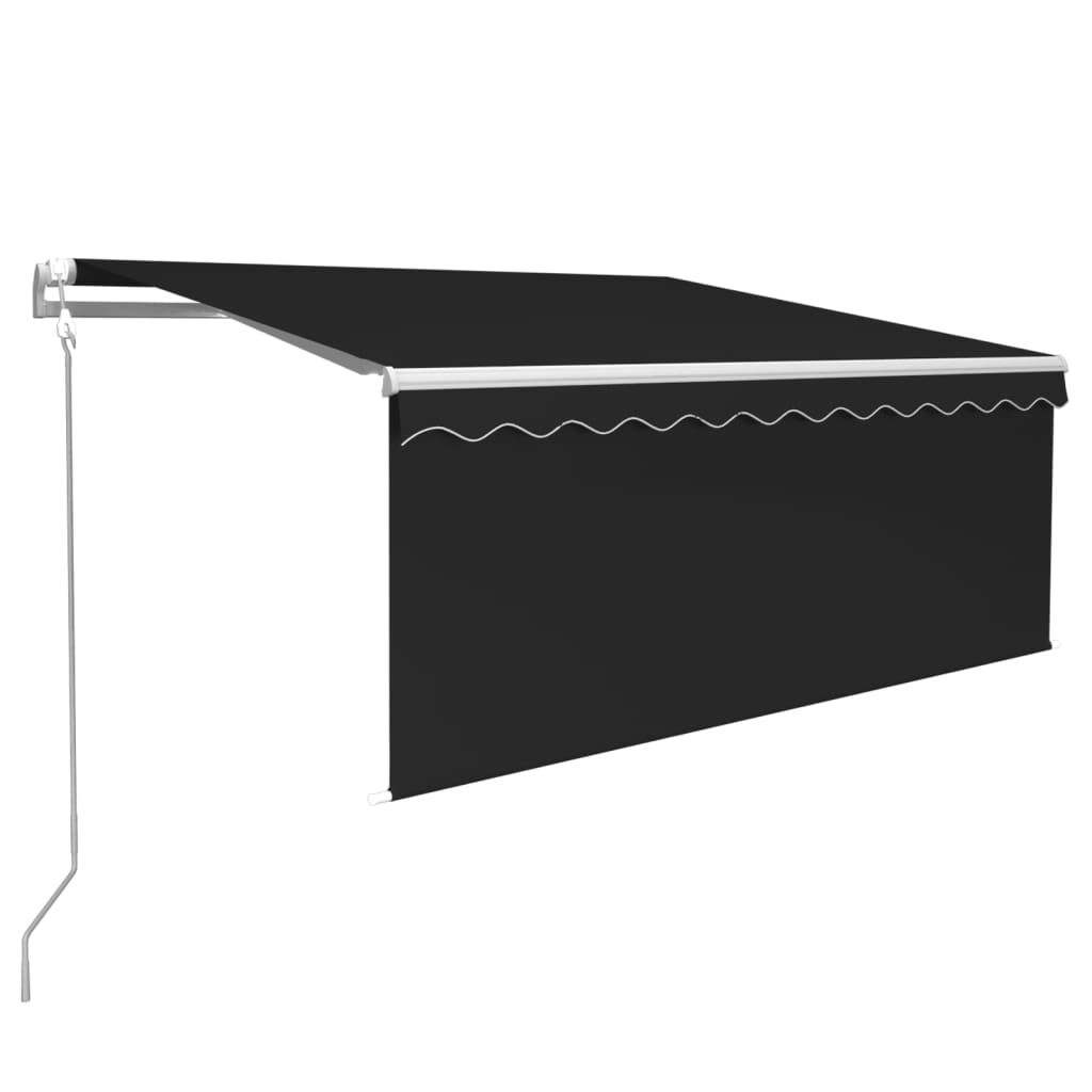 VidaXL Luifel met rolgordijn, LED en windsensor 3,5x2,5 m antraciet