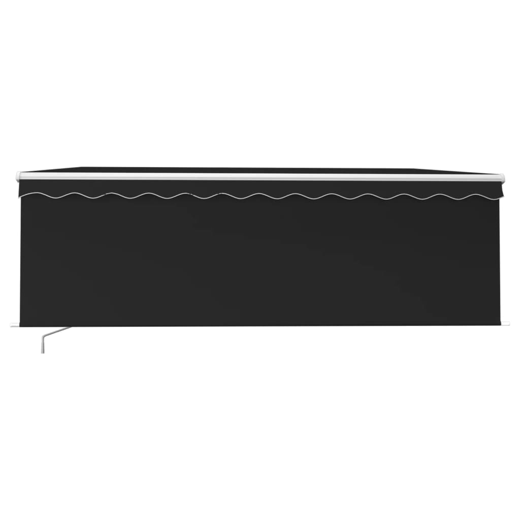 VidaXL Luifel handmatig uittrekbaar met rolgordijn LED 4x3 m antraciet