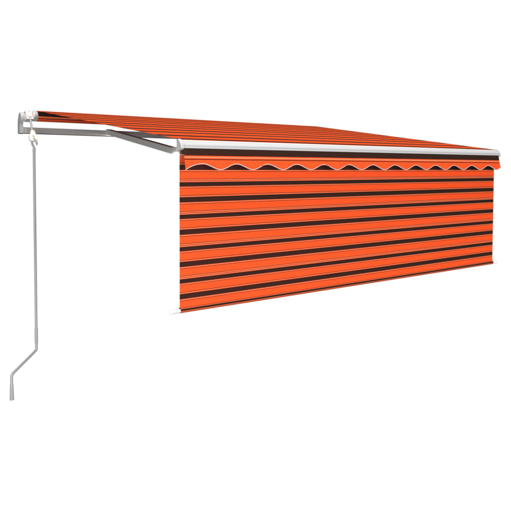 VidaXL Luifel automatisch uittrekbaar rolgordijn 4x3m oranje bruin