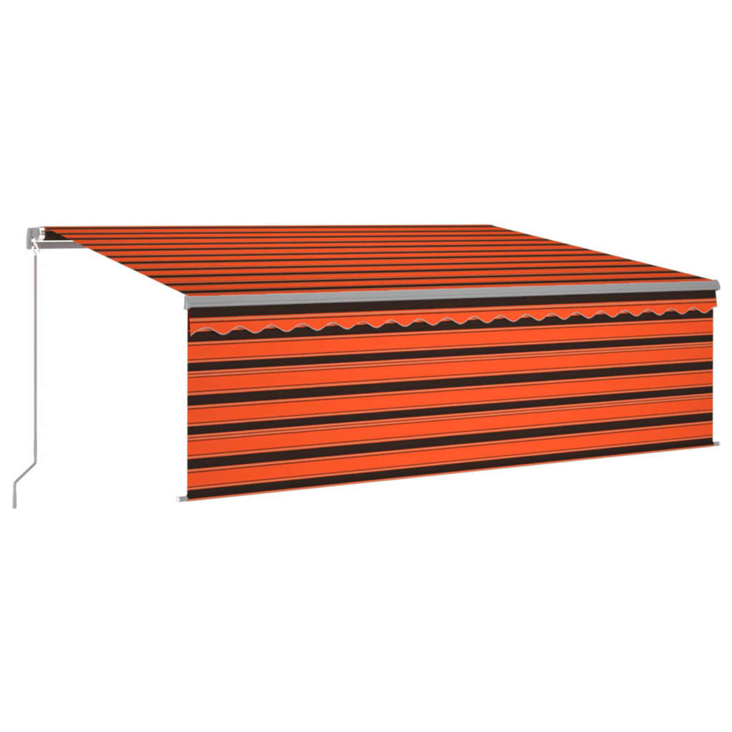 VidaXL Luifel handmatig uittrekbaar met rolgordijn 4x3m oranje bruin